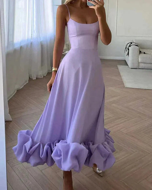 Women's Ruffle Hem Midi Dress