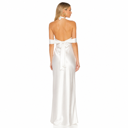 Women's Satin Halter Maxi Dress
