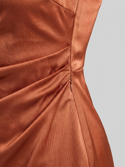 Women's Satin Maxi Dress with Spaghetti Straps