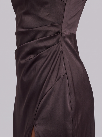 Women's Satin Maxi Dress with Spaghetti Straps