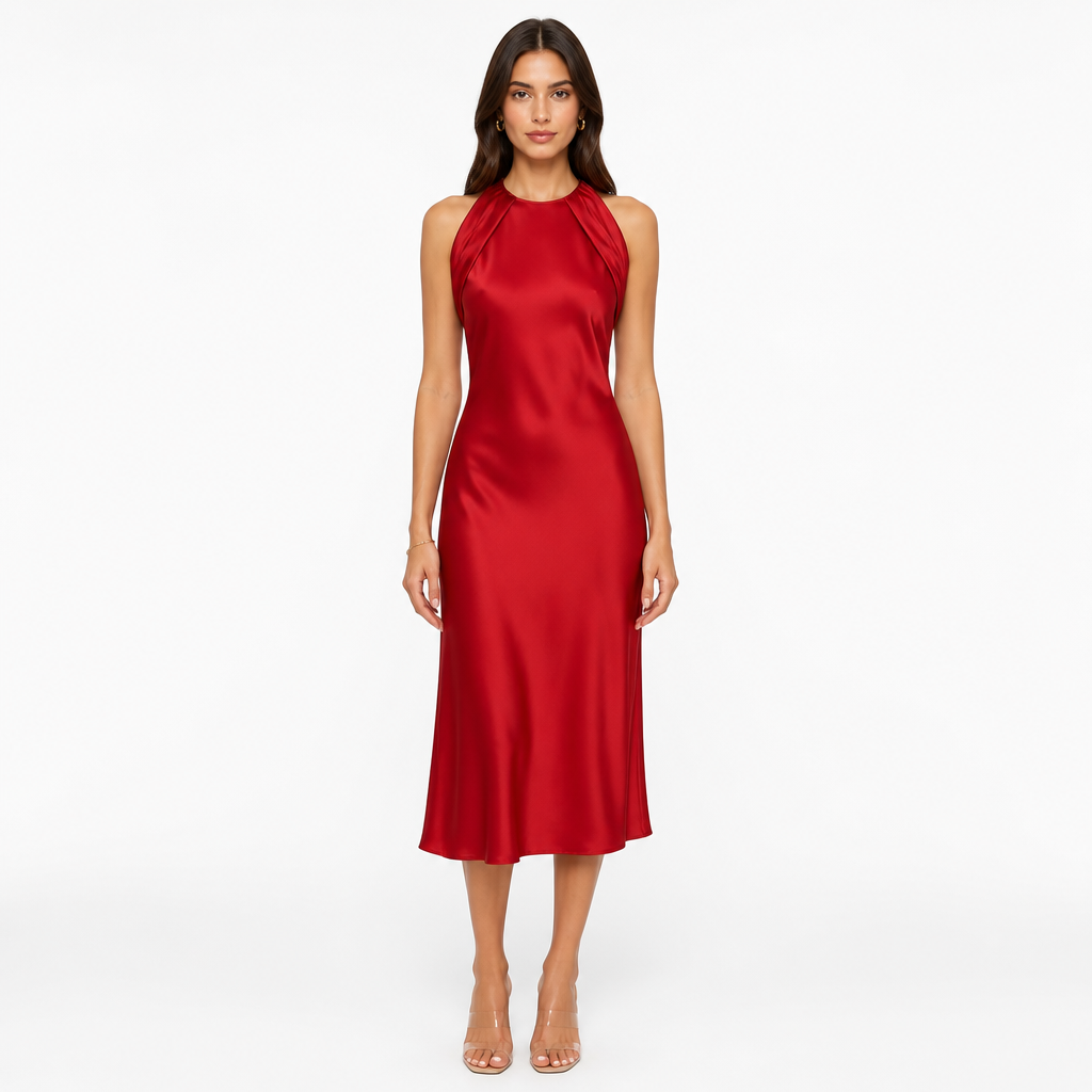 Women's Satin Midi Dress