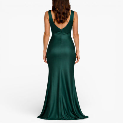 Women's Satin Sleeveless Maxi Dress
