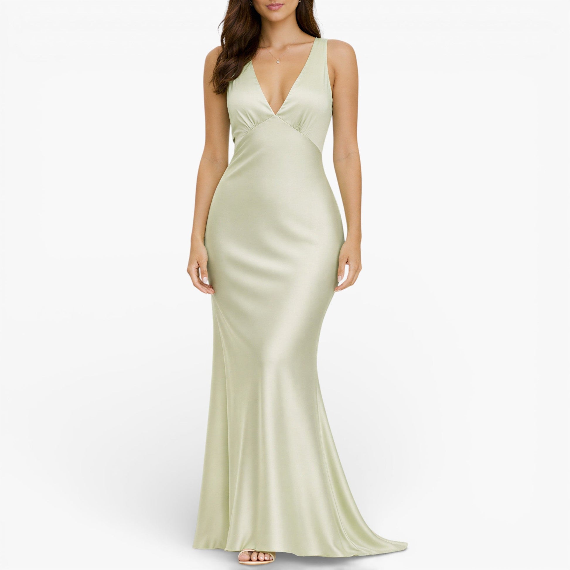 Women's Satin Sleeveless Maxi Dress