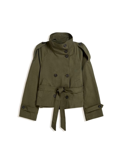 Women's Short Jacket with Tie Belt