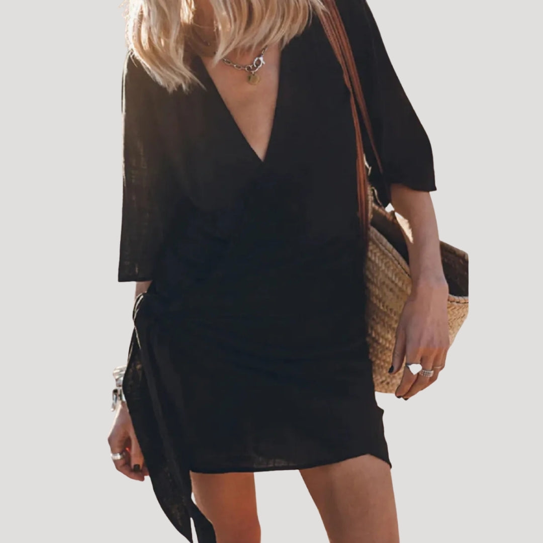 Women's Short Sleeve Wrap Dress for Summer