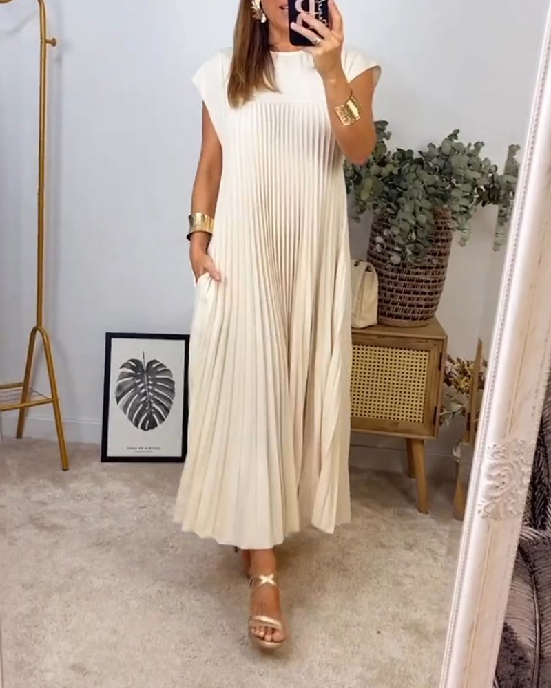 Women's Sleeveless Maxi Dress with Pockets