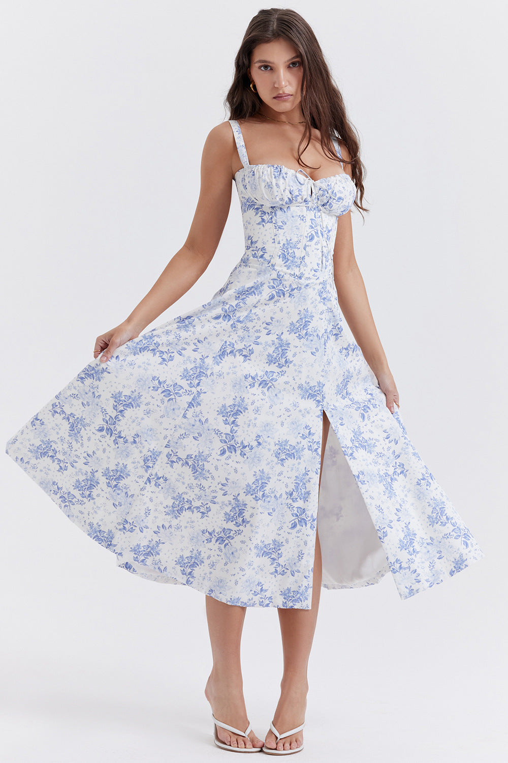 Women's Sleeveless Midi Dress for Summer Occasions