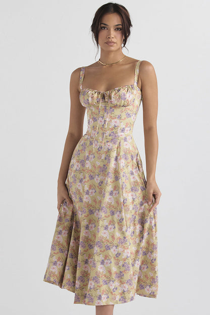 Women's Sleeveless Midi Dress for Summer Occasions