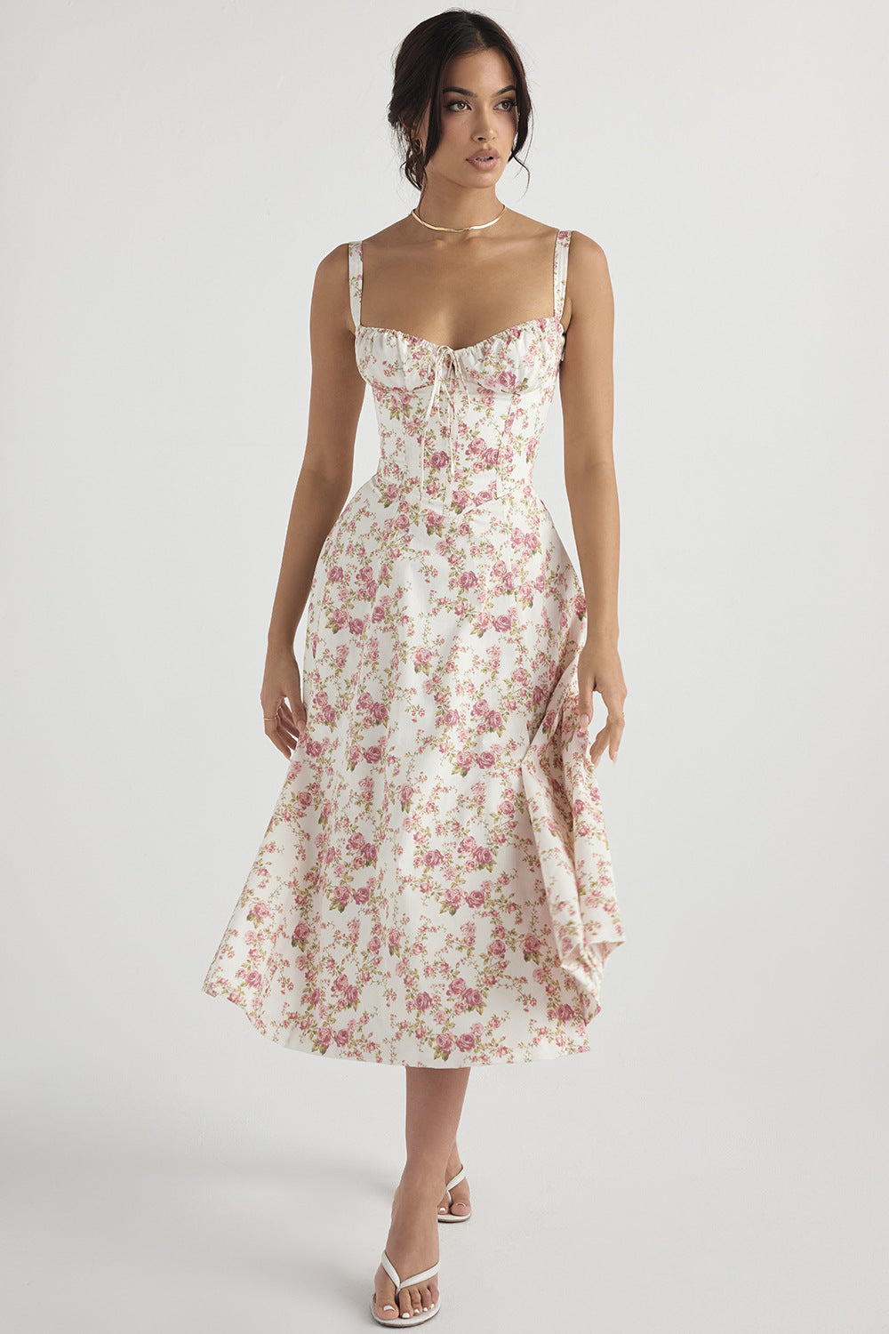Women's Sleeveless Midi Dress for Summer Occasions