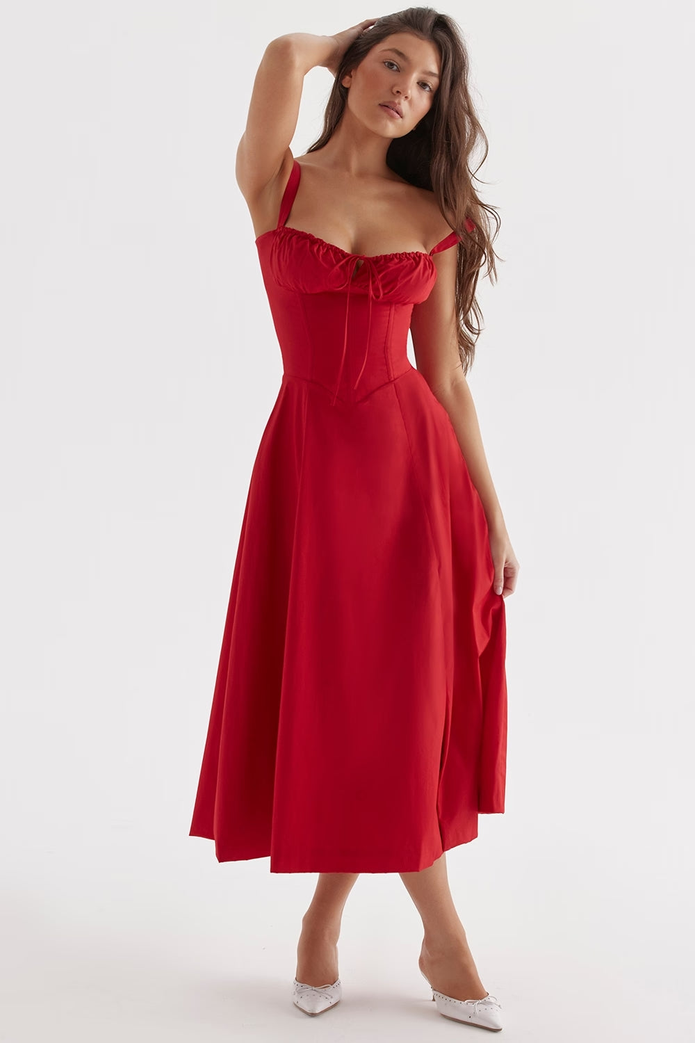 Women's Sleeveless Midi Dress for Summer Occasions
