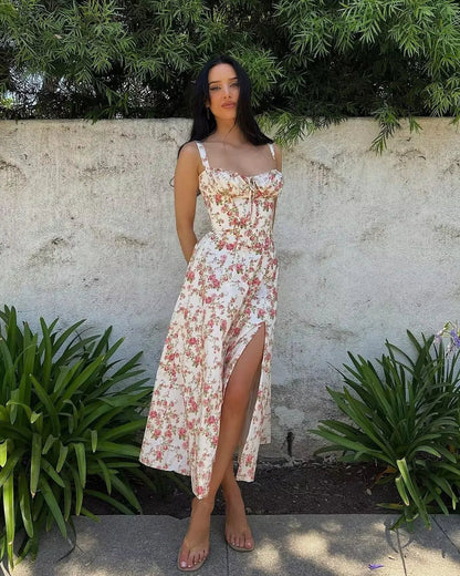 Women's Sleeveless Midi Dress for Summer Occasions