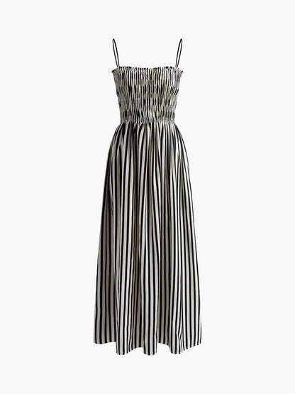 Women's Sleeveless Pinstripe Long Dress