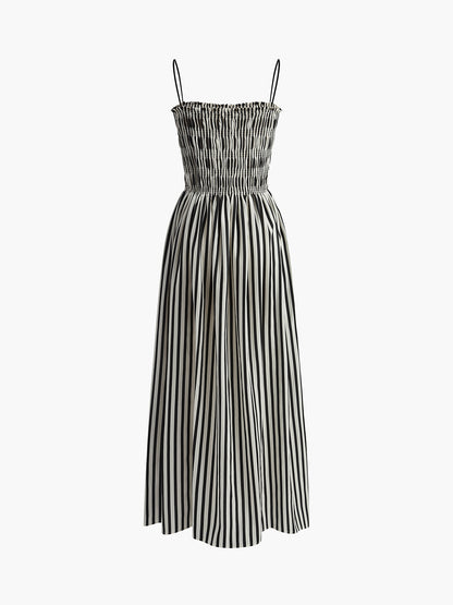 Women's Sleeveless Pinstripe Long Dress