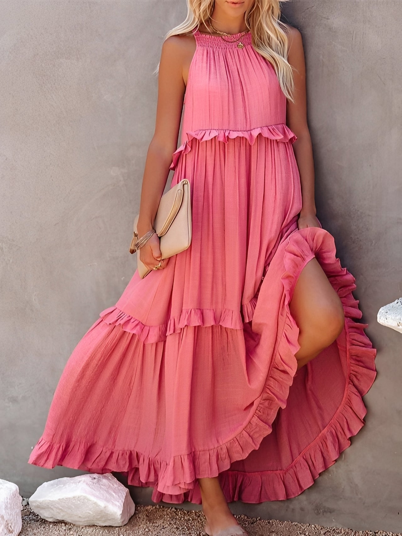 Women's Sleeveless Pleated Dress