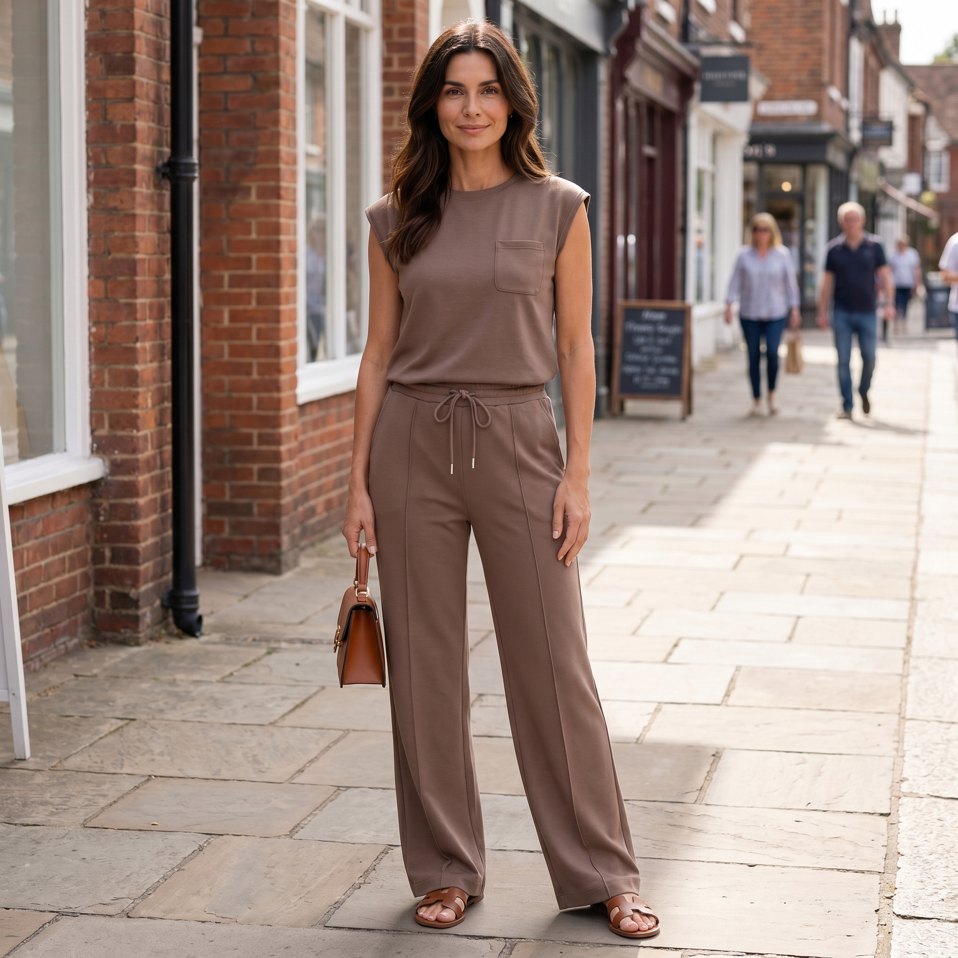 Women's Sleeveless Top and Wide-Leg Trousers Co-Ord Set