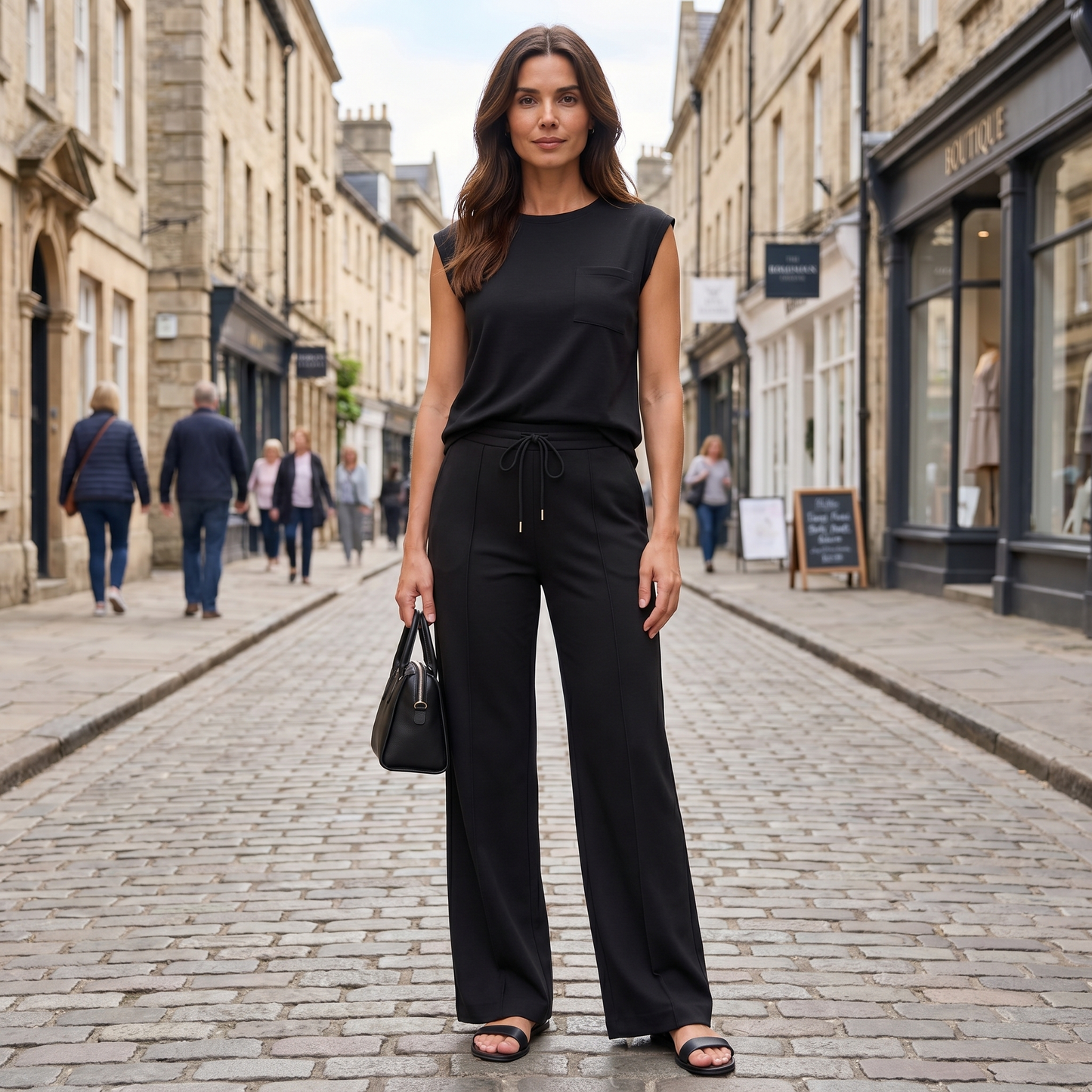 Women's Sleeveless Top and Wide-Leg Trousers Co-Ord Set