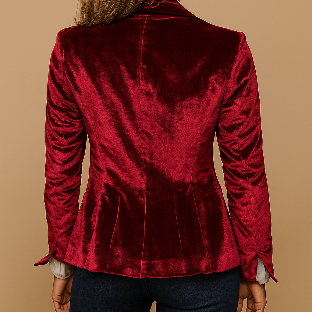 Women's Slim-Fit Retro Blazer with Lapels and Pockets
