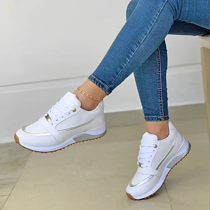 Women's Sporty Sneakers with Thick Cushioning and Breathable Design