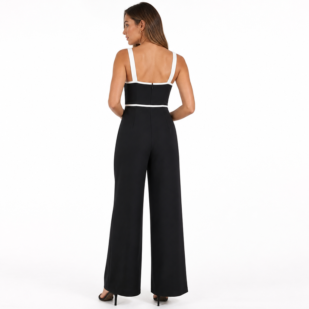 Women's Square-Neck Wide-Leg Jumpsuit