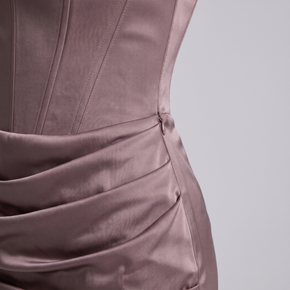 Women's Strapless Corset Maxi Dress