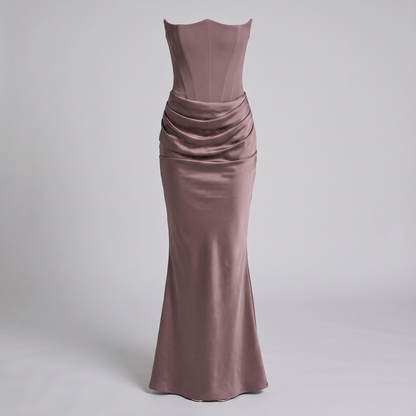 Women's Strapless Corset Maxi Dress