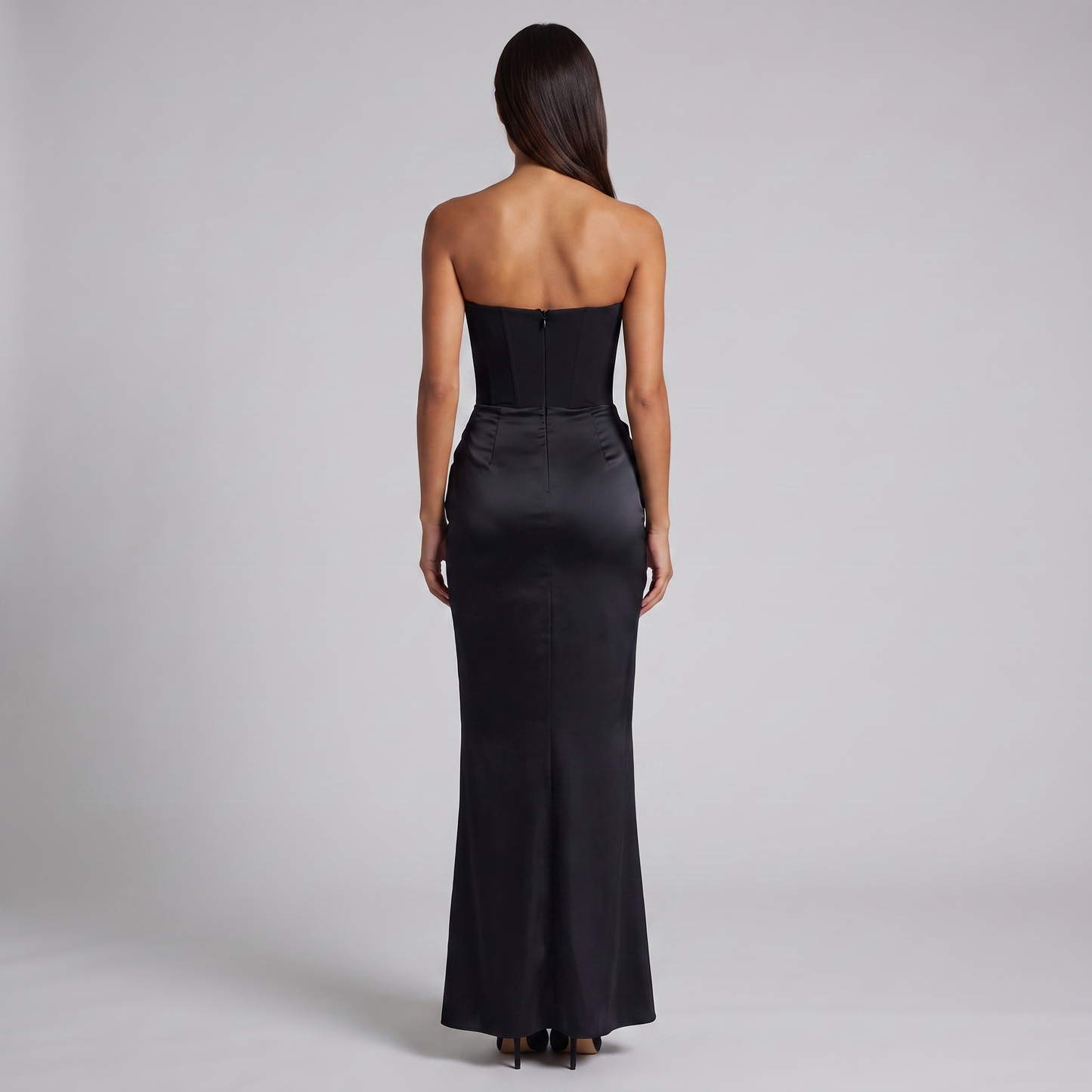 Women's Strapless Corset Maxi Dress