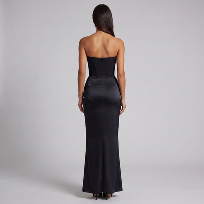 Women's Strapless Corset Maxi Dress