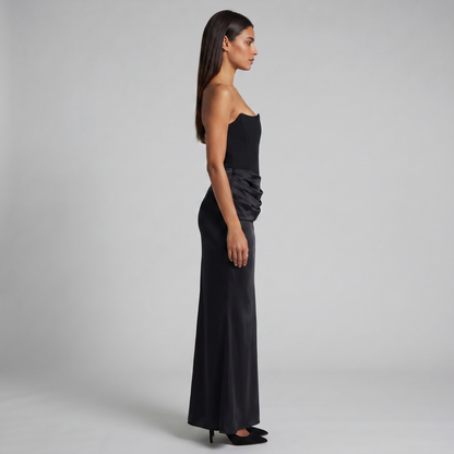 Women's Strapless Corset Maxi Dress