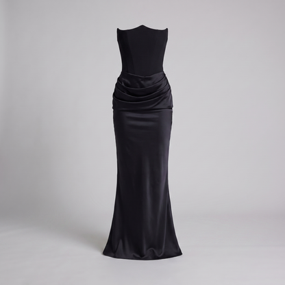 Women's Strapless Corset Maxi Dress