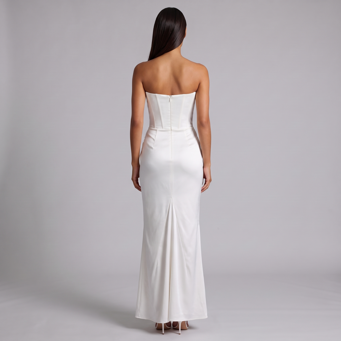 Women's Strapless Corset Maxi Dress