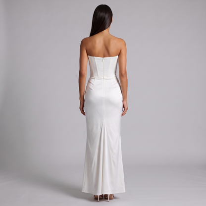 Women's Strapless Corset Maxi Dress