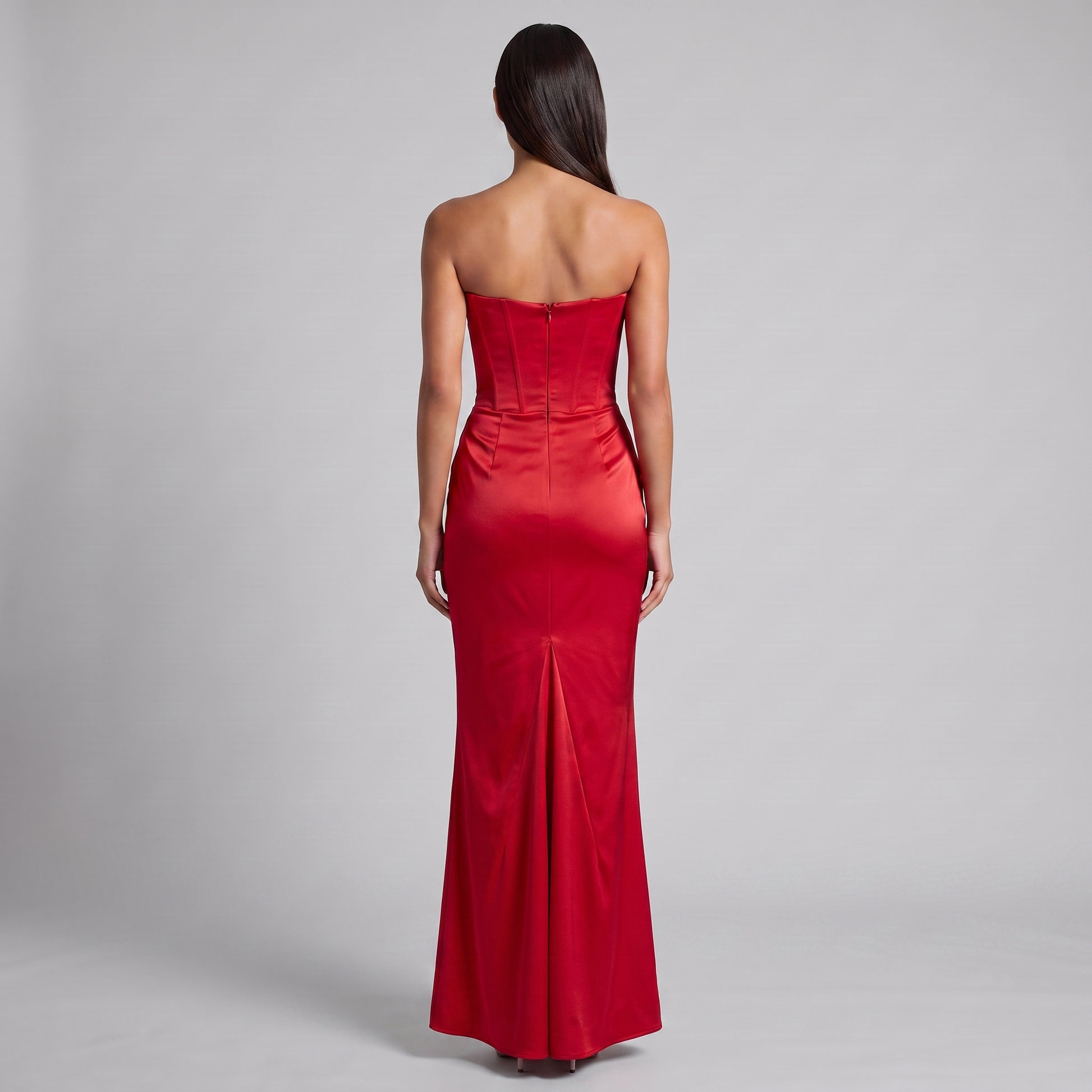Women's Strapless Corset Maxi Dress