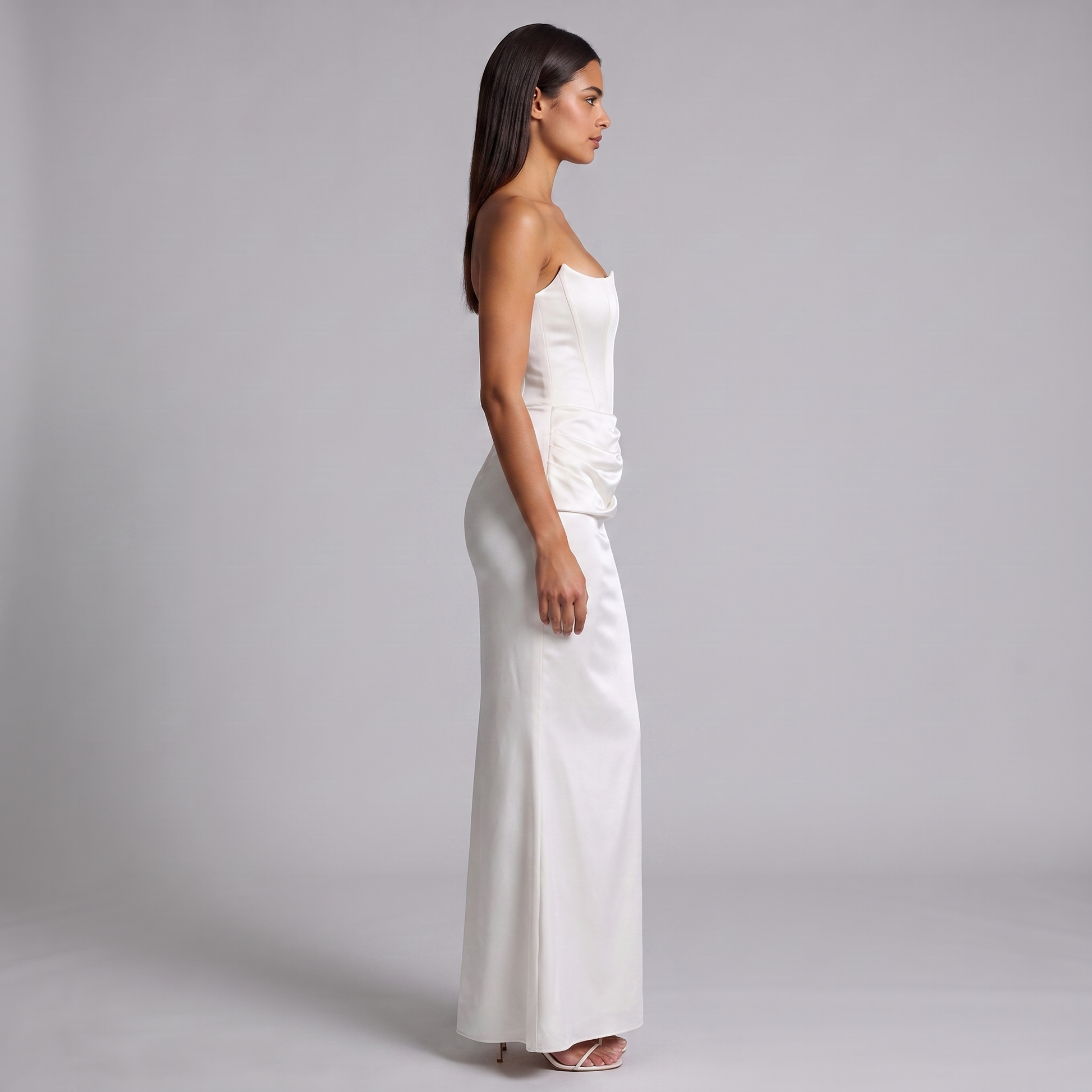 Women's Strapless Corset Maxi Dress