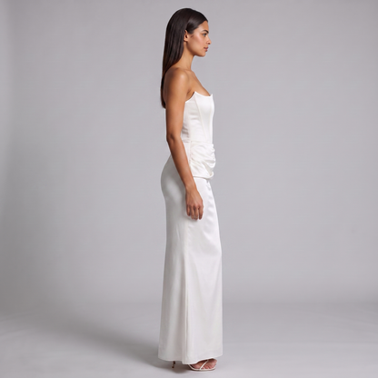 Women's Strapless Corset Maxi Dress