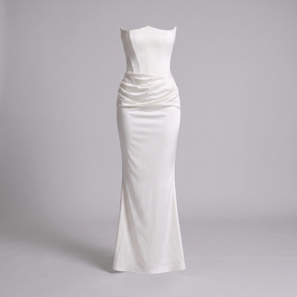 Women's Strapless Corset Maxi Dress