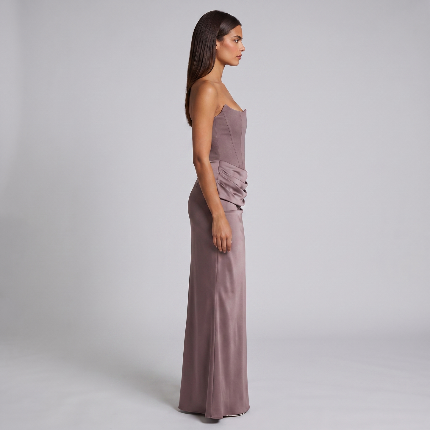 Women's Strapless Corset Maxi Dress