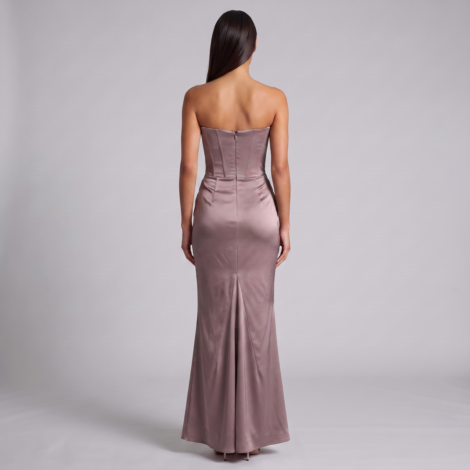 Women's Strapless Corset Maxi Dress