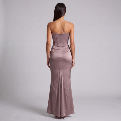 Women's Strapless Corset Maxi Dress