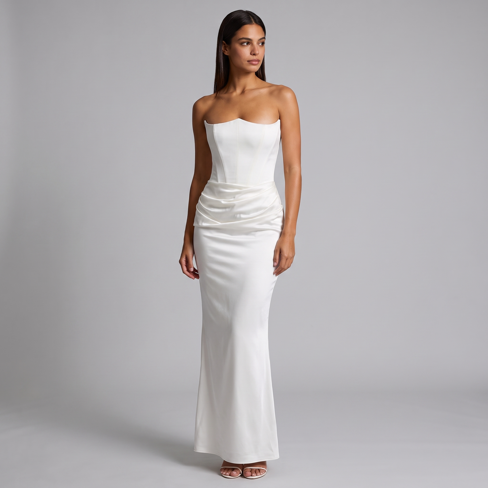 Women's Strapless Corset Maxi Dress