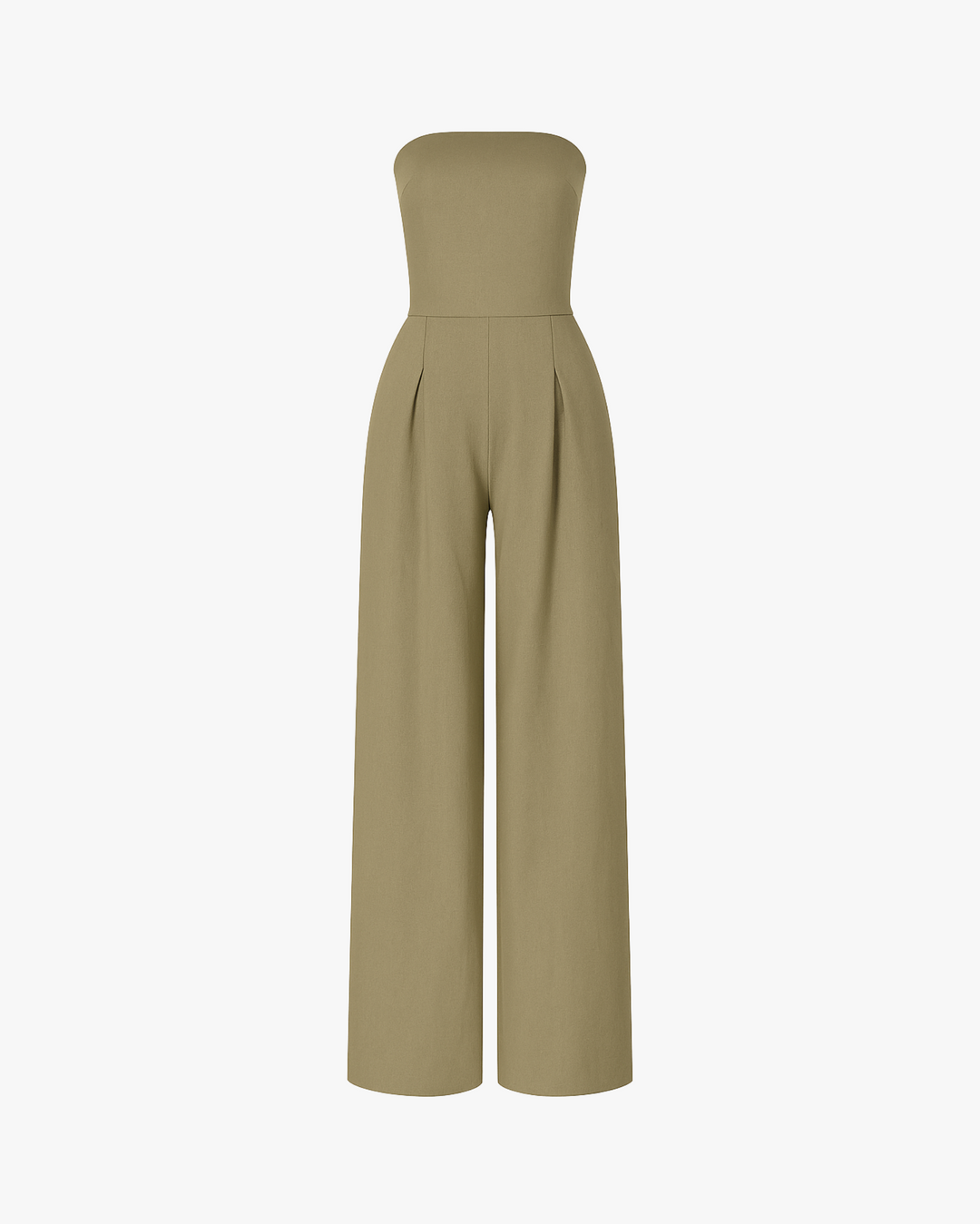 Women's Strapless Jumpsuit with Straight Trouser Legs
