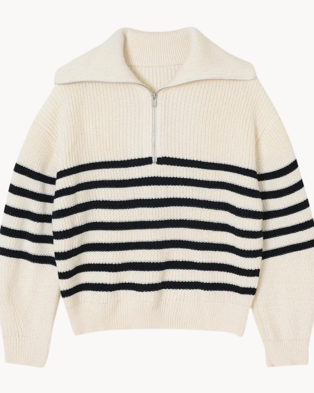 Women's Striped Half Zip Sweater