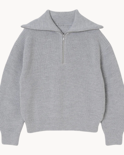 Women's Striped Half Zip Sweater