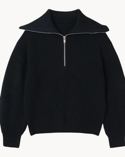 Women's Striped Half Zip Sweater