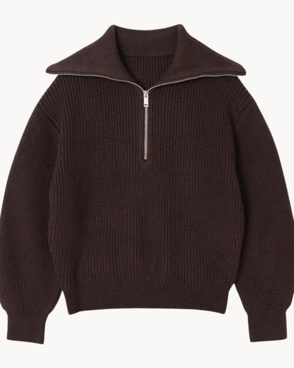 Women's Striped Half Zip Sweater