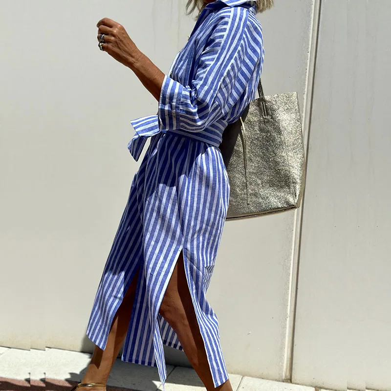 Women's Striped Shirt Dress