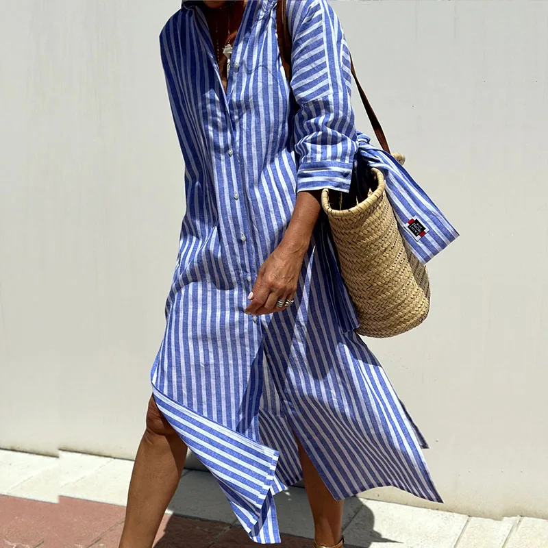 Women's Striped Shirt Dress