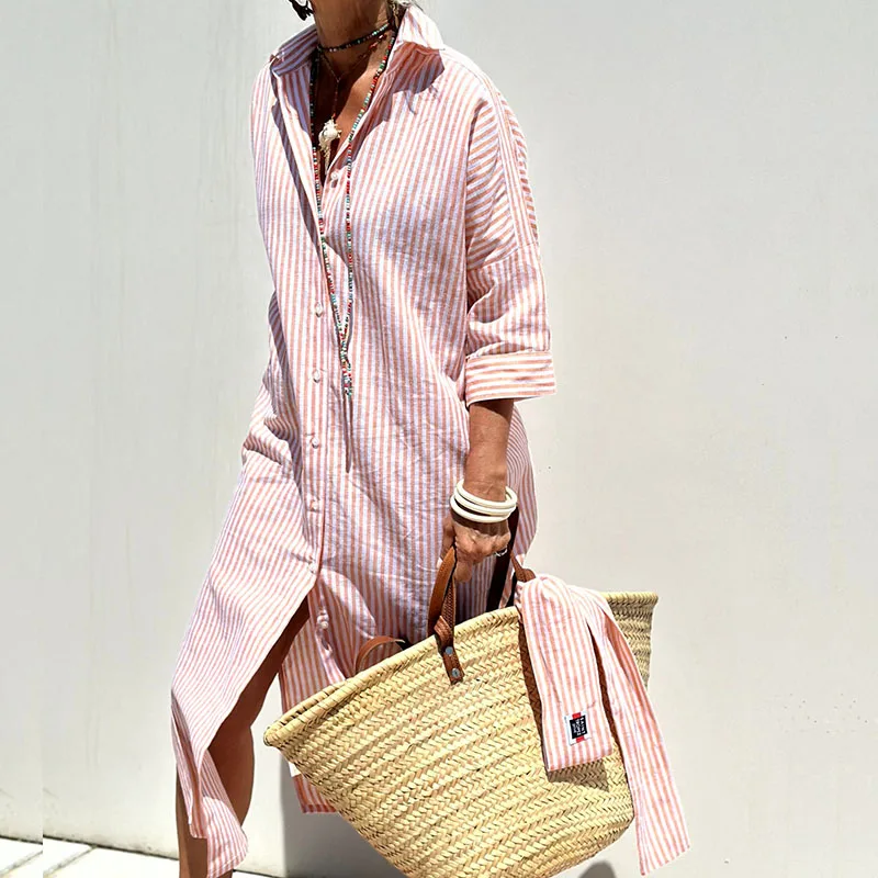 Women's Striped Shirt Dress