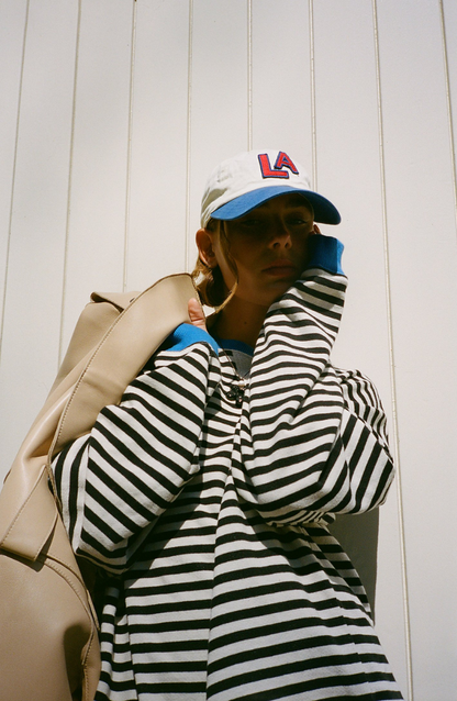 Women's Striped Sweater with Relaxed Fit