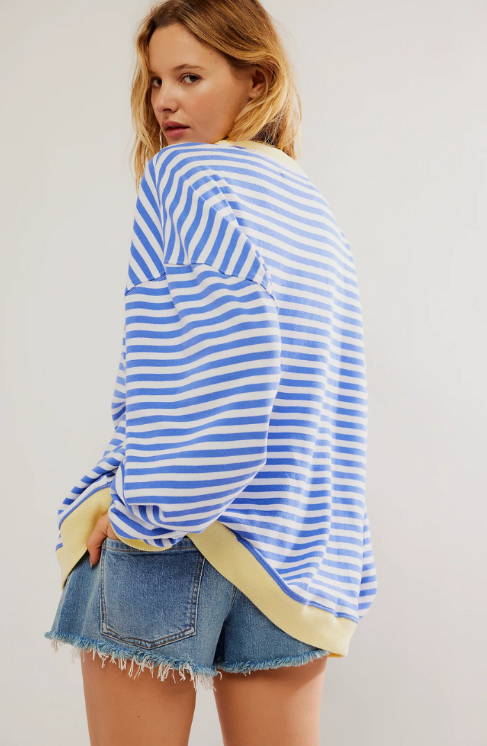 Women's Striped Sweater with Relaxed Fit