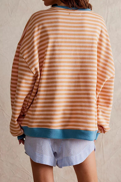 Women's Striped Sweater with Relaxed Fit
